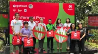 Gojek luncurkan inisiatif GoGreener di Arborea Cafe, Senayan, Jakarta Pusat. (Liputan6.com/Asnida Riani)