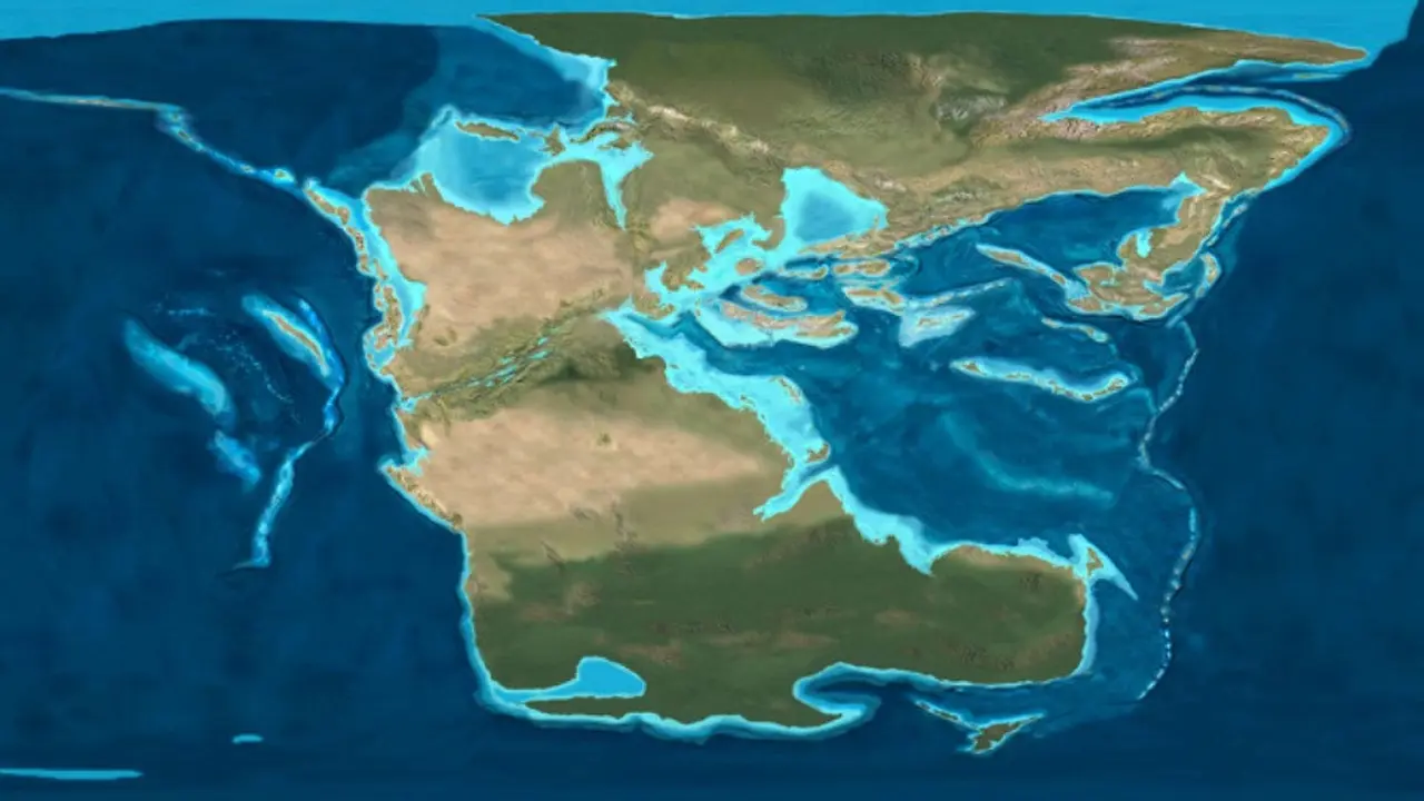 Ilustrasi benua super Pangaea