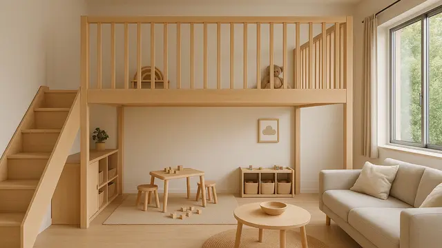 Gambar Rumah Mezzanine Sederhana MinimalisIlustrasi AI