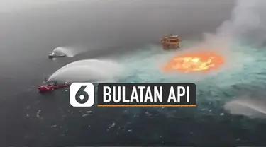 Video penampakan bulatan api di tengah laut terjadi di permukaan laut sebelah barat Semenanjung Yucatan, Meksiko.
