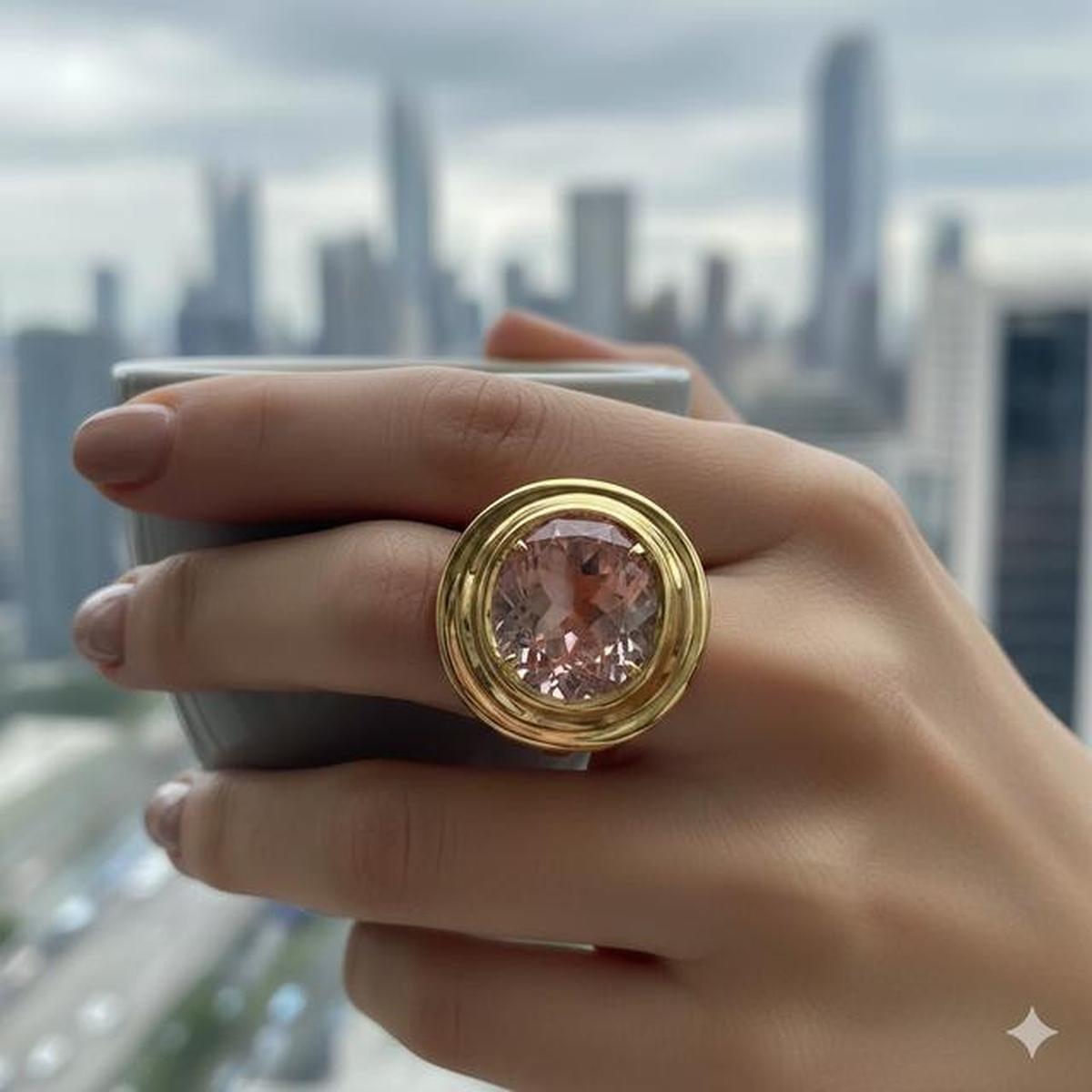 10 Model Cincin Emas Batu Morganite Tren 2026, Intip Desainnya