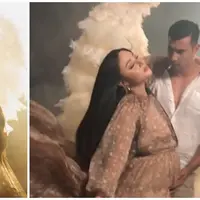 Ali Syakieb pakai sayap bak peri temani istri pemotretan maternity. (Sumber: Instagram/riomotret/linneabeautybar_id)