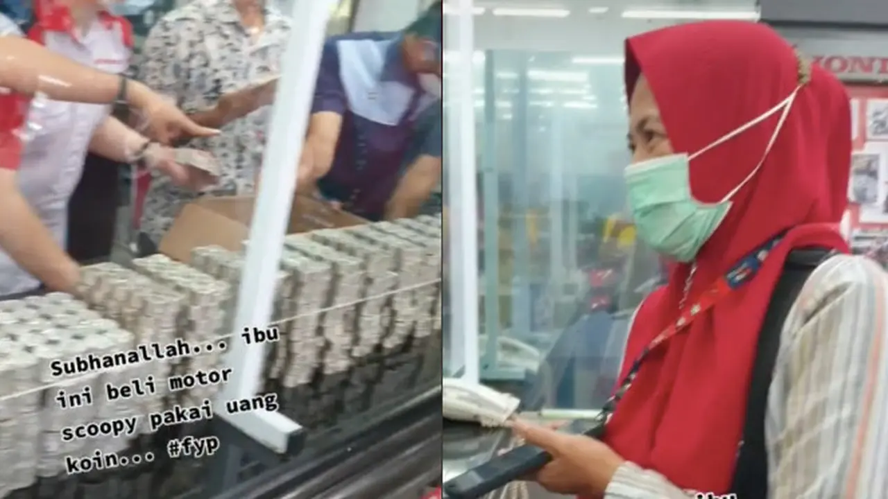 Hasil Menabung Selama 5 Tahun, Wanita Ini Membeli Sepeda Motor dengan Uang Koin