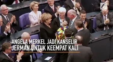 Angela Merkel disumpah sebagai Kanselir Jerman untuk kali keempat pada 14 Maret 2018.