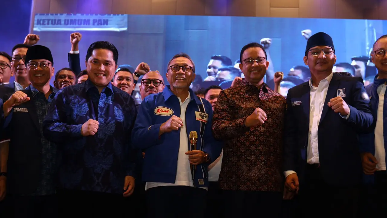 Erick Thohir dan Anies Baswedan di acara DPP BM PAN