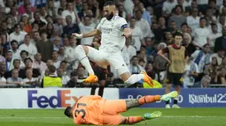 Pertandingan Real Madrid vs Manchester City pada semifinal leg 1 Liga Champions 2022/2023 berakhir imbang 1-1. (AP Photo/Manu Fernandez)