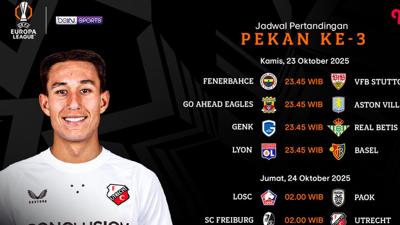 Simak Jadwal Europa League 2025/26 Matchday Ke-3 Tayang Eksklusif di Vidio