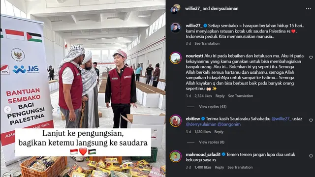 Willie Salim Kunjungi Palestina Untuk Salurkan Bantuan
