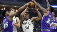 Giannis Antetokounmpo membantu Bucks kalahkan Jazz di laga NBA (AP)