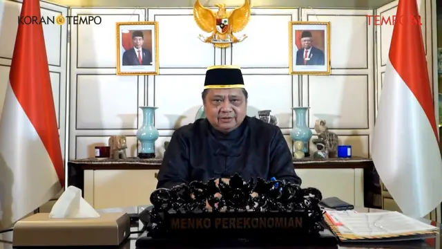 Menko Perekonomian Airlangga Hartarto dalam Rapat Koordinasi Terbatas (Rakortas) Pembahasan Penanganan Penyakit Mulut dan Kuku pada Hewan Ternak yang diadakan hari Rabu (29/6/2022). (Dok Kemenko Perekonomian)