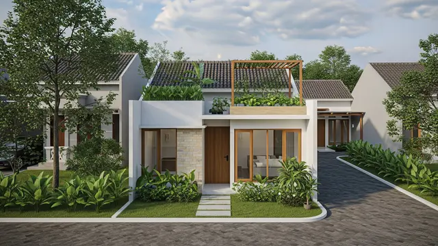 Model Rumah Mungil Tapi Punya Kebun Sayur