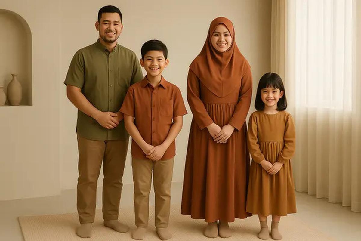 6 Inspirasi Model Outfit Sholat Ied Keluarga 2025 yang Serasi dan Adem, Tampil Kompak di Momen Spesial