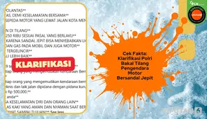 Cek Fakta: Klarifikasi Polri Bakal Tilang Rp 250 Ribu Pengendara Motor Bersandal Jepit