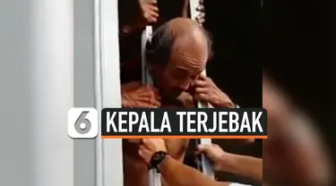 KEPALA PRIA PARUH BAYA TERJEBAK DI TERALIS