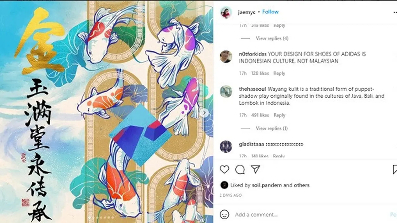 Tangkapan layar komentar warganet di Instagram Jaemy Choong, @jaemyc