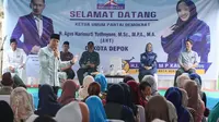 Ketua Umum Partai Demokrat Agus Harimurti Yudhoyono (AHY) bersama Calon Anggota Legislatif DPR RI Dapil VI nomor urut 2 Ingrid Kansil di Pancoran Mas, Depok. (Foto: Istimewa).