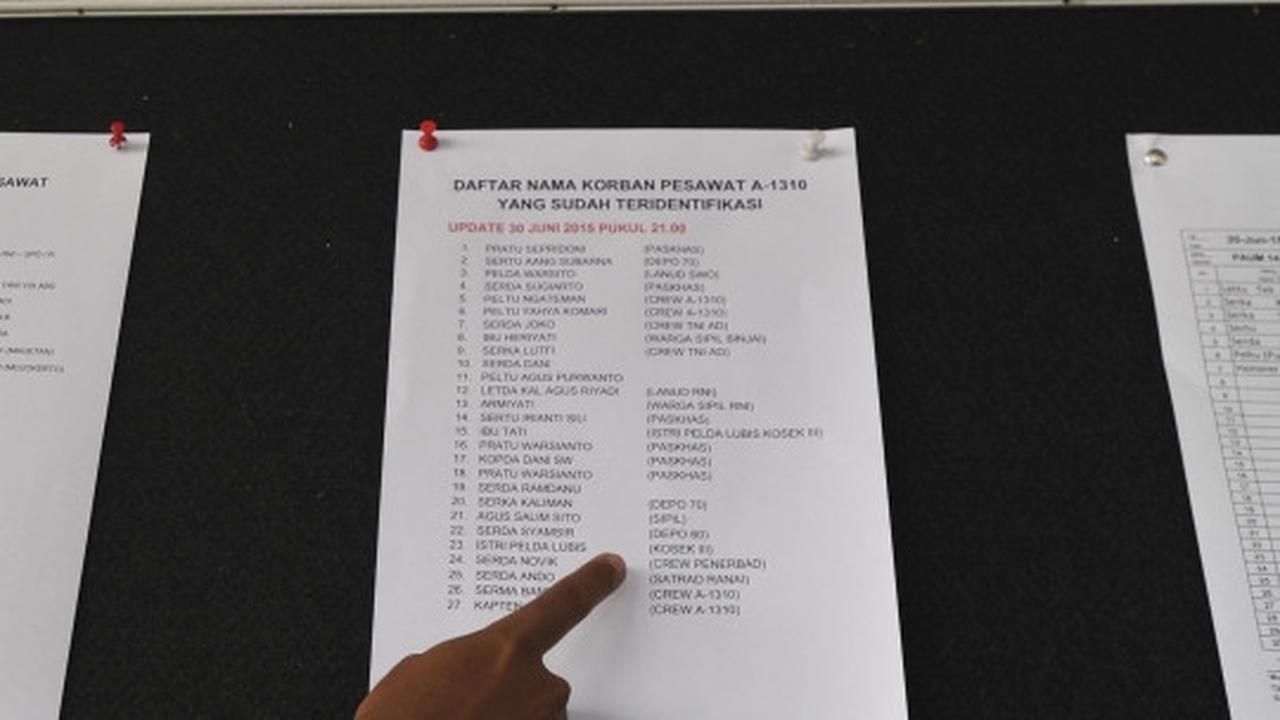 Ini daftar nama korban Hercules yang jatuh di Medan