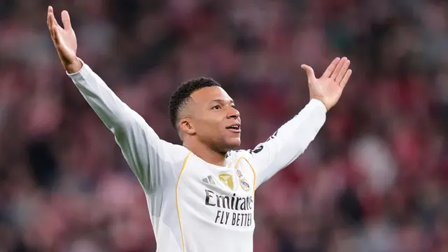 Foto: Kylian Mbappe Pertajam Catatan Gol bersama Real Madrid, Cetak Brace saat Melawan Athletic Bilbao di Liga Spanyol