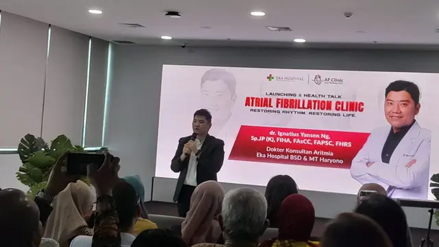 Dokter Ignatius Yansen Ng, SpJP(K), FIHA, FAsCC, FAPSC dari RS Eka Hospital MT Haryono Jakarta berbicara tentang gejala fibrilasi atrial.