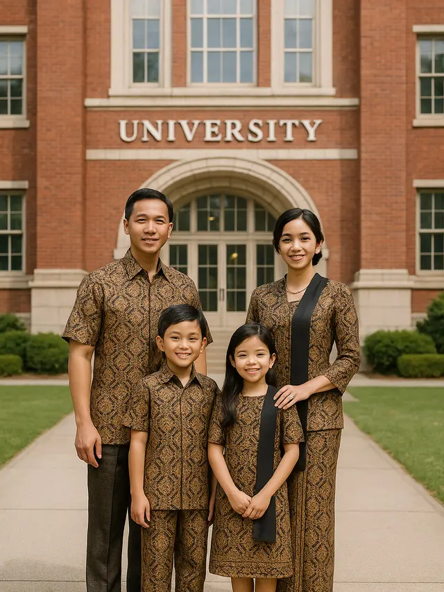 Model Baju Batik Couple Keluarga untuk ke Wisuda