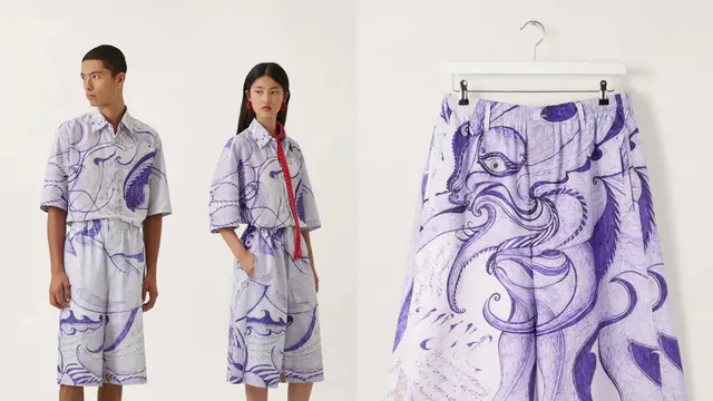 Produk fesyen hasil kolaborasi seniman lokal Indonesia Noviadi Angkasapura dengan Lemaire