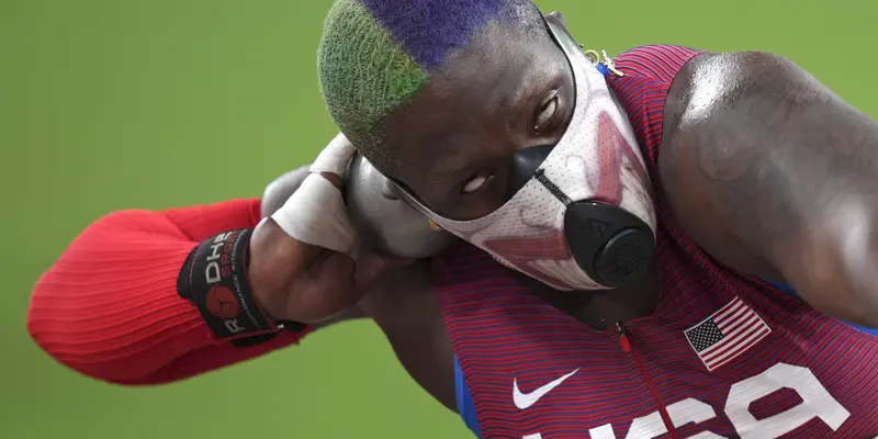 Masker Joker ala Atlet Tolak Peluru AS di Olimpiade Tokyo