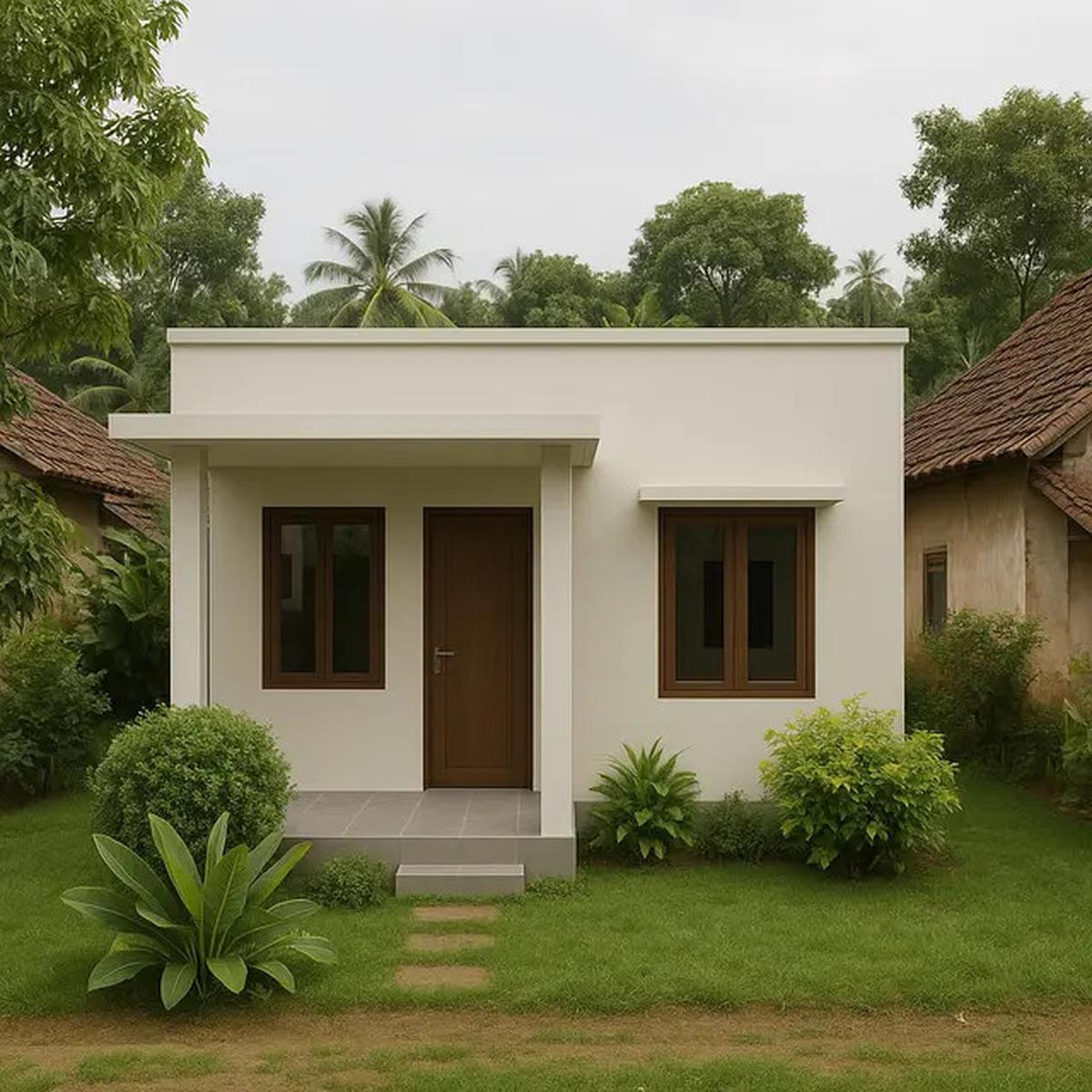 7 Gambar Rumah Sederhana Ukuran 6x9 di Kampung dengan Atap Datar