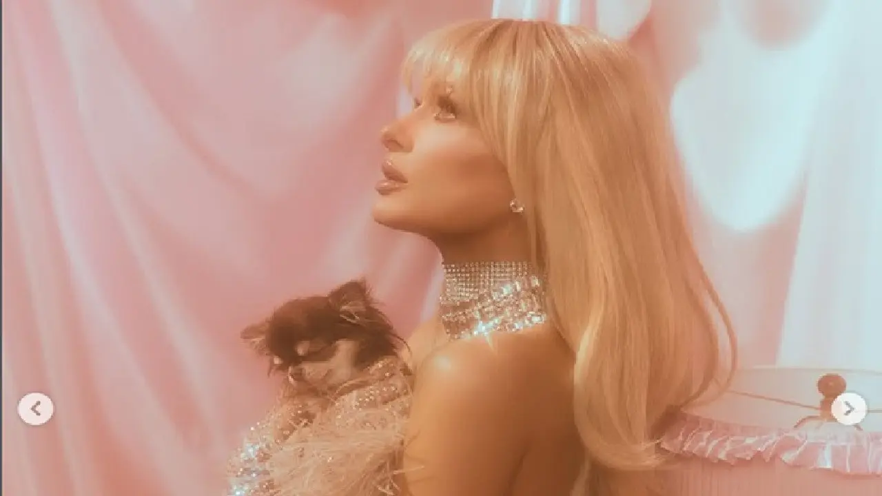 Paris Hilton Rayakan Ultah ke-45 dengan Pose Lepas Baju Berlatar Pink, Dipuji Donatella Versace