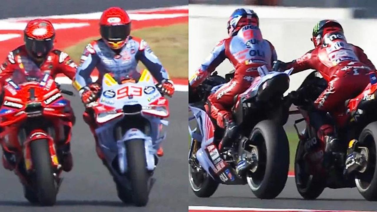 Momen Pecco Bagnaia 'Digandeng' Marc Marquez Menuju Garasi Usai Sesi Latihan di MotoGP Mandalika 2024, Ternnyata ini Penyebabnya