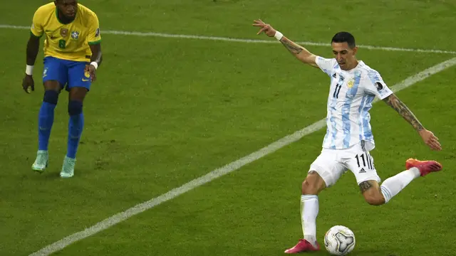Foto Copa America: Argentina Rebut Trofi Copa America 2021 setelah Tumbangkan Juara Bertahan Brasil