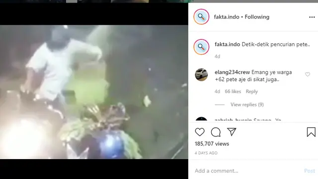 Seperti dilansir akun Instagram @fakta.indo, Senin (10/2/2020), terlihat seorang pria yang sedang mengendarai skuter matik berhenti saat melihat pete berada di atas motor.