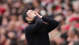 Misi Arsenal mengukuhkan posisi di puncak klasemen Liga Inggris 2025/2026 terjegal Bournemouth pada Sabtu (11/04/2026) waktu setempat. (AP Photo/Dave Shopland)
