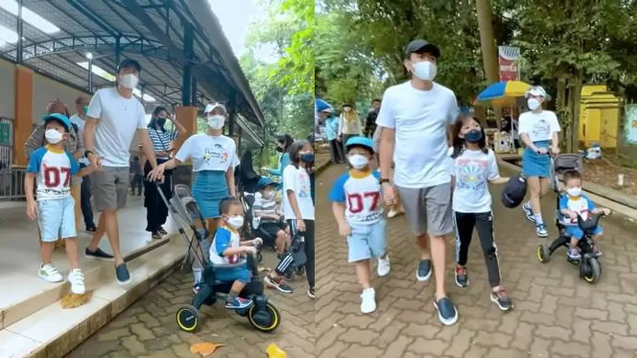 7 Potret Kompak Ayu Dewi Bersama Suami Ajak Buah Hati Main Ke Kebun Binatang