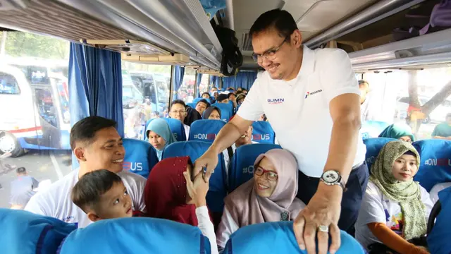 PT Pertamina (Persero) memberangkatkan 11.000 orang dalam program mudik gratis Pertamina Bareng-Bareng Mudik 2019. Dok Pertamina
