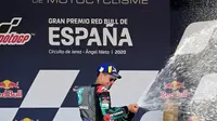 Fabio Quartararo di podium pertama MotoGP Jerez, Minggu (19/7/2020). (JAVIER SORIANO / AFP)
