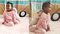 Persahabatan Bayi 2 Tahun dengan Seekor Babi