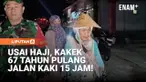Ratusan warga Desa Kedungringin, Kecamatan Suruh, Kabupaten Semarang, Jawa Tengah, menyambut haru kedatangan Mustofa Ismail (67), jamaah haji Kloter 23 Embarkasi Solo yang menunaikan nazarnya dengan berjalan kaki sejauh 34 kilometer dari Asrama Haji ...