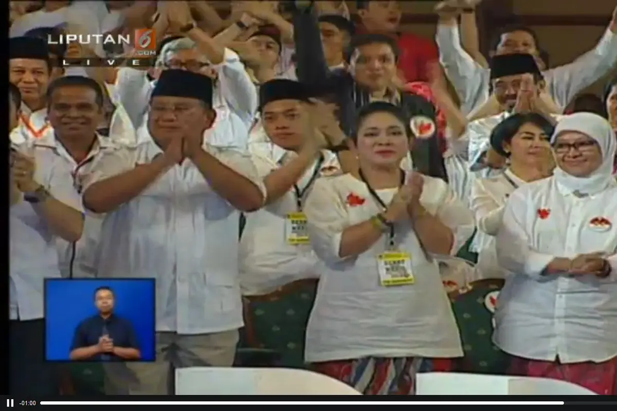 Mantan Istri Dampingi Prabowo Saksikan Debat Cawapres
