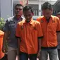 Dua tersangka E dan HM alias TB pemasok narkoba kepada komedian Tri Retno Prayudati alias Nunung dihadirkan saat rilis di Ditresnarkoba Polda Metro Jaya, Jakarta, Kamis (25/7/2019). Tersangka E ditangkap pada Minggu (21/7/2019). (Liputan6.com/Faizal Fanani)