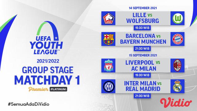 Link Live Streaming Liga Pemuda UEFA Pekan Perdana Eksklusif di Vidio, 14-15 September 2021