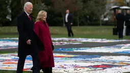 Dalam pidatonya, Joe Biden berbicara tentang upaya pemerintah untuk memajukan solusi kebijakan untuk epidemi HIV/AIDS. (Annabelle Gordon/Getty Images North America/Getty Images via AFP)
