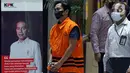Bupati Penajam Paser Utara Kalimantan Timur, Abdul Gafur Mas’ud (kiri) usai rilis penahanan tersangka di Gedung KPK, Jakarta, Kamis (13/1/2022). Abdul Gafur Mas’ud ditetapkan sebagai tersangka terkait kasus dugaan suap pengadaan barang dan jasa serta perijinan. (Liputan6.com/Helmi Fithriansyah)