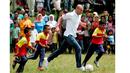 Zinedine Zidane, bermain sepak bola untuk anak-anak Indonesia di Desa Cisaat, Ciater, Jawa Barat, (07/08/2007).  Zidane, menjadi duta sepak bola selama tiga hari di Indonesia. (EPA/Mast Irham)