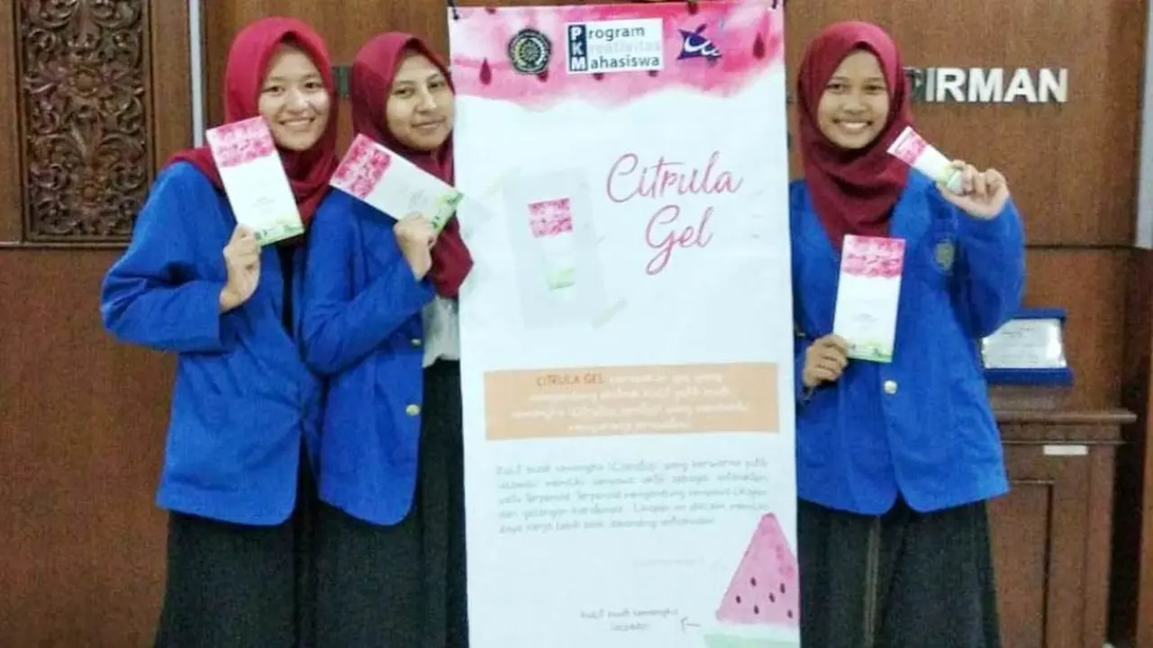 Gel anti-jerawat yang terbuat dari kulit semangka. (Foto: Liputan6.com/Humas UMP/Muhamad Ridlo)