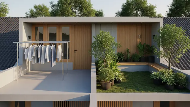 8 Contoh Rumah Tipe 36 dengan Atap Dak untuk Jemuran, Inspirasi Desain Modern