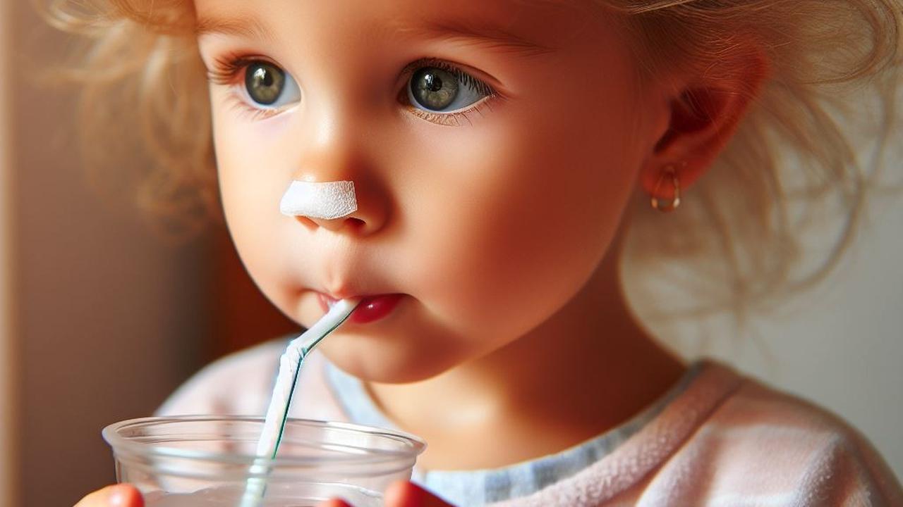 Ilustrasi Anak Minum Minuman Dingin saat Pilek