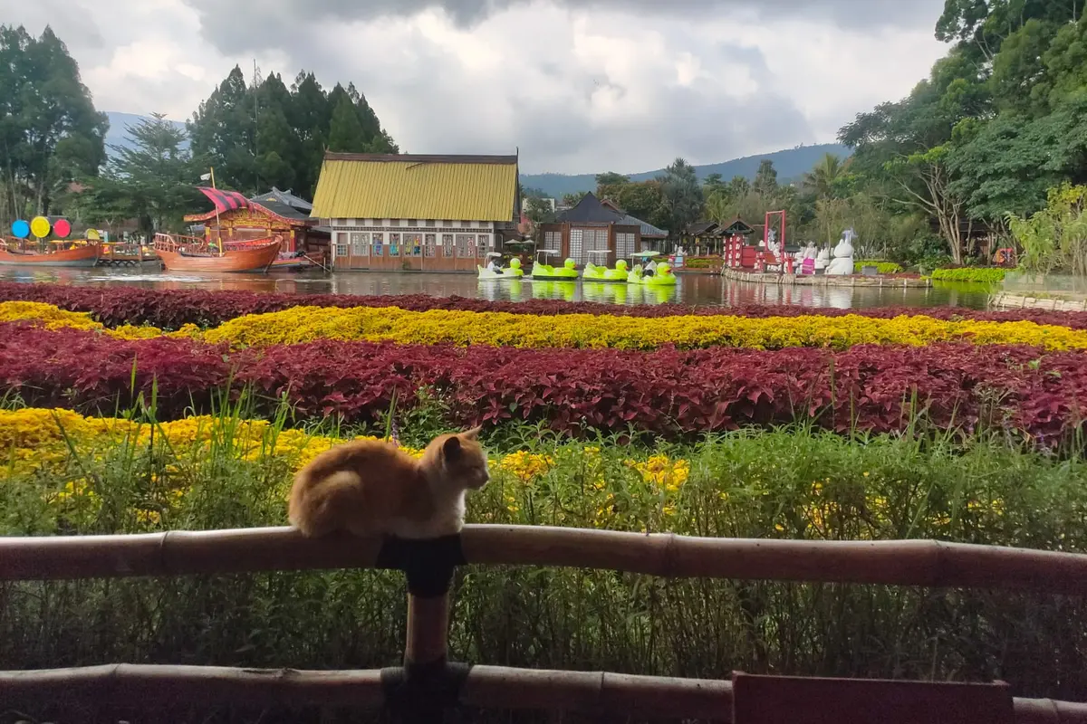 Liburan di Floating Market Bandung, Ada Jajanan Tradisional Hingga Indahnya Taman Bunga