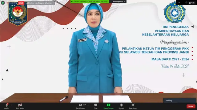 Pelantikan Ketua TP-PKK Sulteng dan Jambi