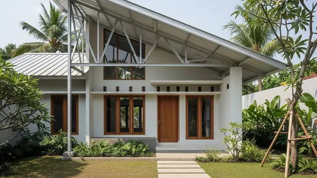 9 Model Rumah Minimalis Kombinasi Atap Baja Ringan dan Seng, Estetika Modern