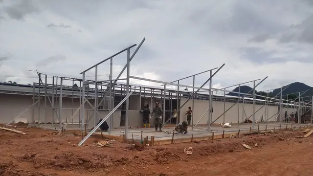 Progres pembangunan hunian sementara (huntara) di sejumlah titik di Sumatra Barat (Sumbar)